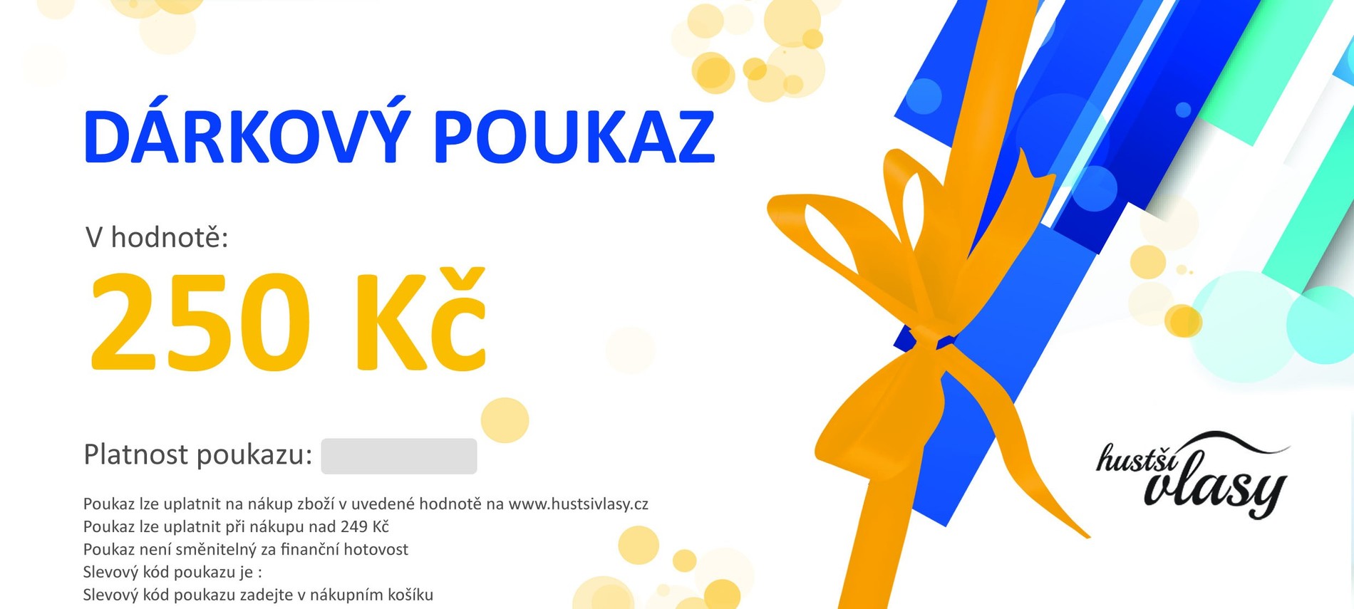 Hustsivlasy.cz Dárkový poukaz 250 Kč