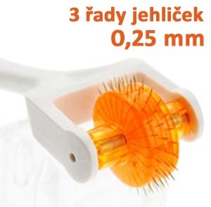 bioGenesis London DNS Dermaroller (Skinroller) kosmetický váleček na pokožku s mikro jehličkami 0,25 mm, 3 řady