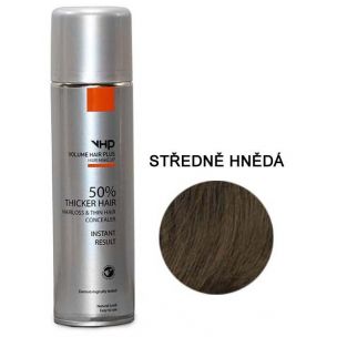 Volume Hair Plus vlasový zesilovač STŘEDNĚ HNĚDÝ ve spreji pro zhuštění vlasů 250 ml | Hustsivlasy.cz